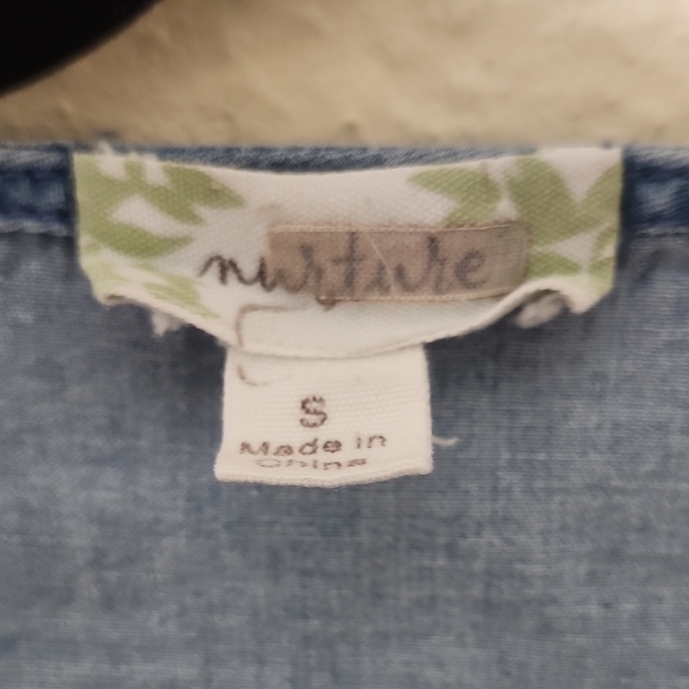 Nurture by Lamaze Blue Embellished 3/4 Sleeve Blouse - Picture 2 of 7
